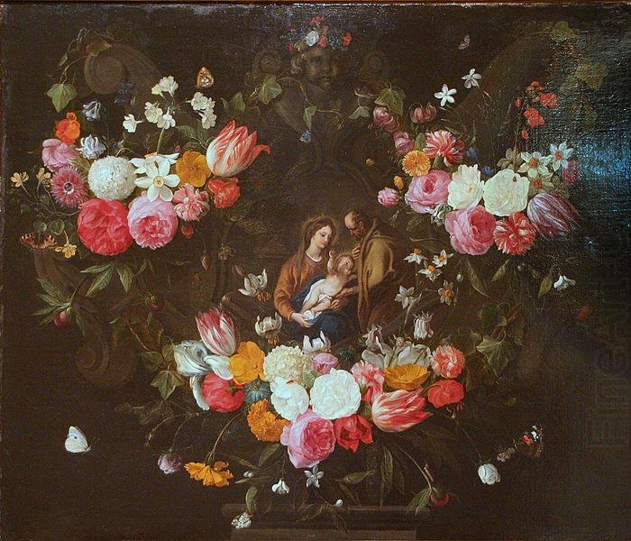 Jan Van Kessel Garland of Flowers with the Holy Family china oil painting image